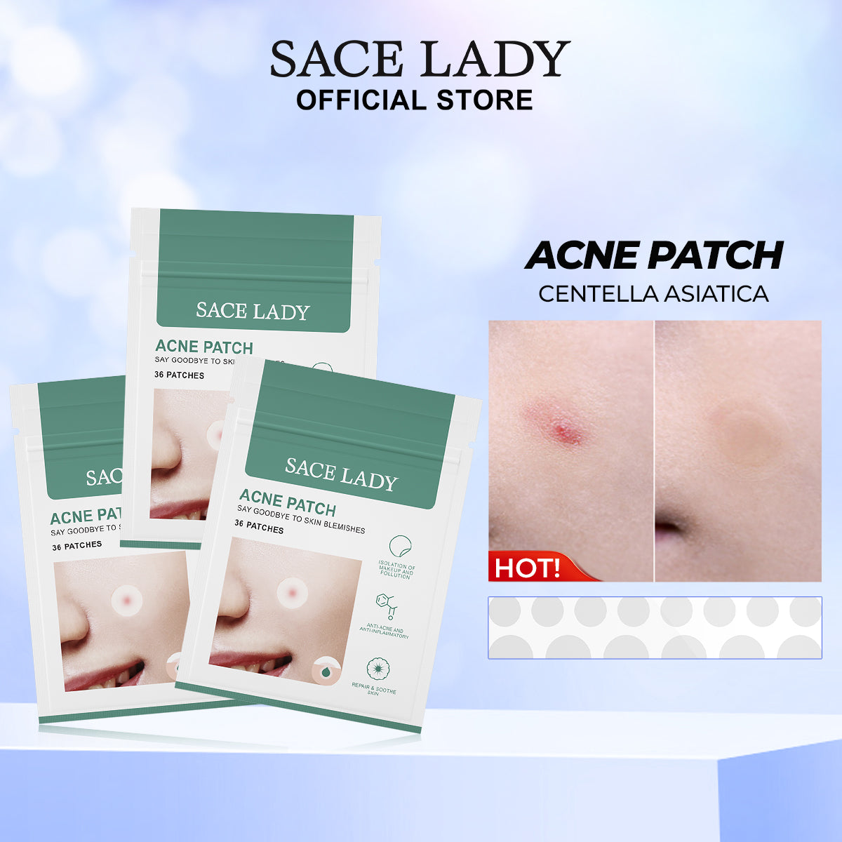 Waterproof Invisible Acne Patches – 36 Patches