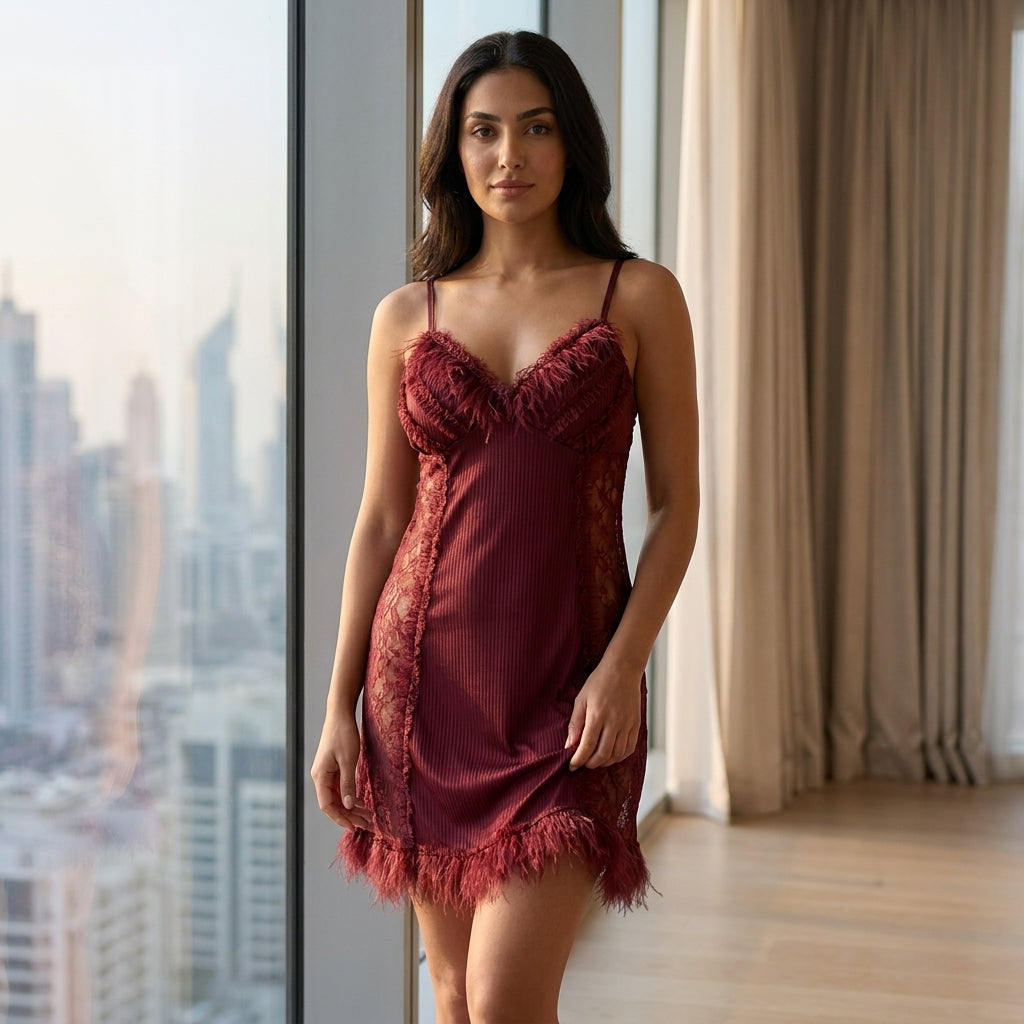 Feather Lace Night Dress