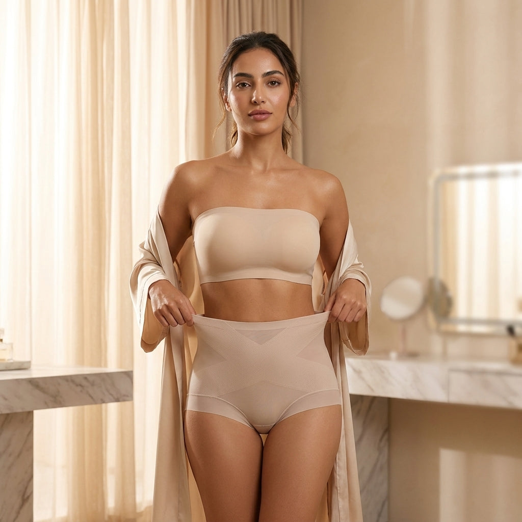 High-Waist Cross-Control Sculpting Panty