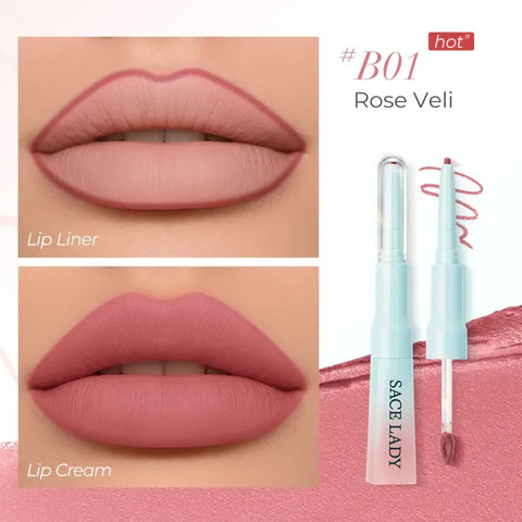 SACE LADY 2-in-1 Lip Cream Booster – Lip Liner & Soft Matte Lip Cream