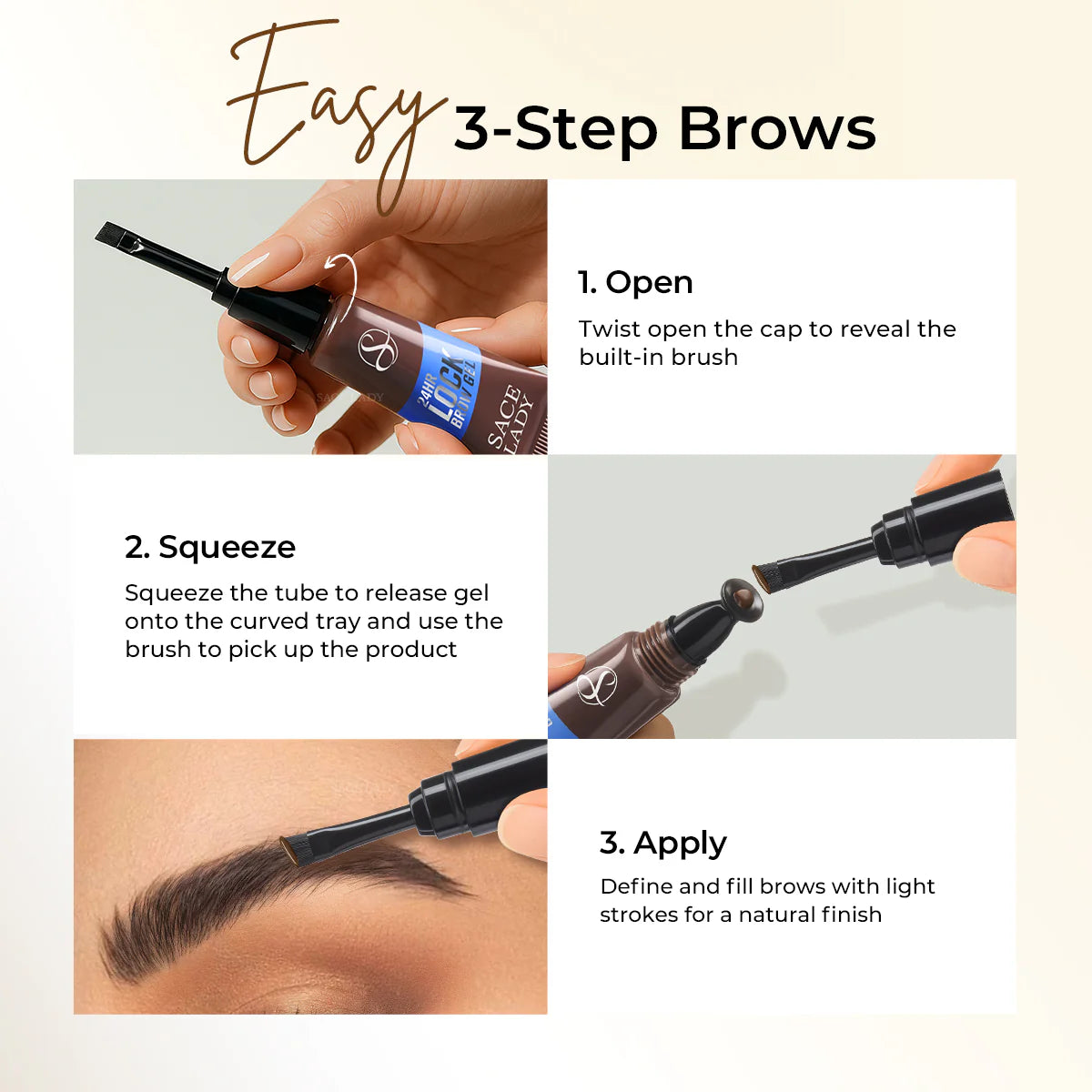 24H Waterproof Lock & Define Eyebrow Gel