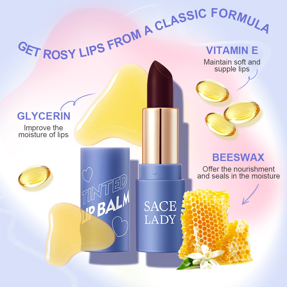 مرطب الشفاه السحري من SACE LADY Tinted Lip Therapy - لون شفاه يدوم طويلًا ومقاوم للماء، أحمر شفاه عالي الصبغة 