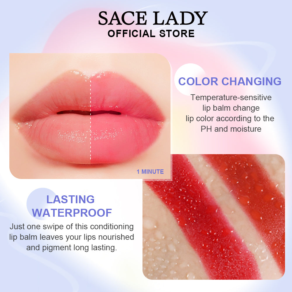 مرطب الشفاه السحري من SACE LADY Tinted Lip Therapy - لون شفاه يدوم طويلًا ومقاوم للماء، أحمر شفاه عالي الصبغة 
