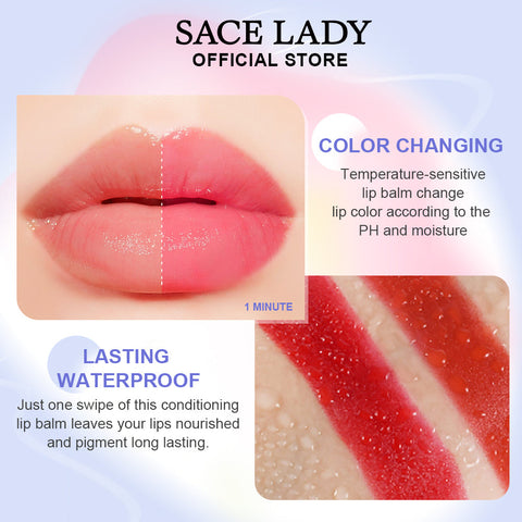 مرطب الشفاه السحري من SACE LADY Tinted Lip Therapy - لون شفاه يدوم طويلًا ومقاوم للماء، أحمر شفاه عالي الصبغة 