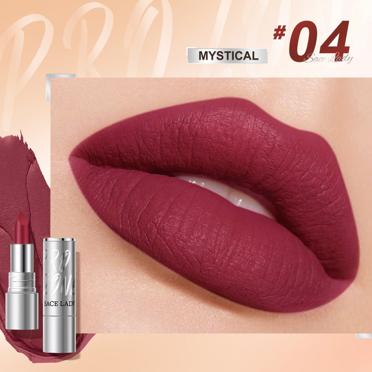 Sace Lady 24H Lasting Matte Lipstick + Waterproof High Pigmented Matte Lip Makeup