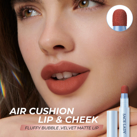 SACE LADY Matte Air Cushion Lip & Cheek Cream – Velvet, Long-Lasting, Non-Sticky, Waterproof