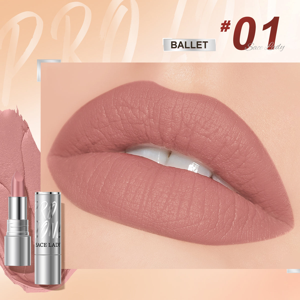 Sace Lady 24H Lasting Matte Lipstick + Waterproof High Pigmented Matte Lip Makeup