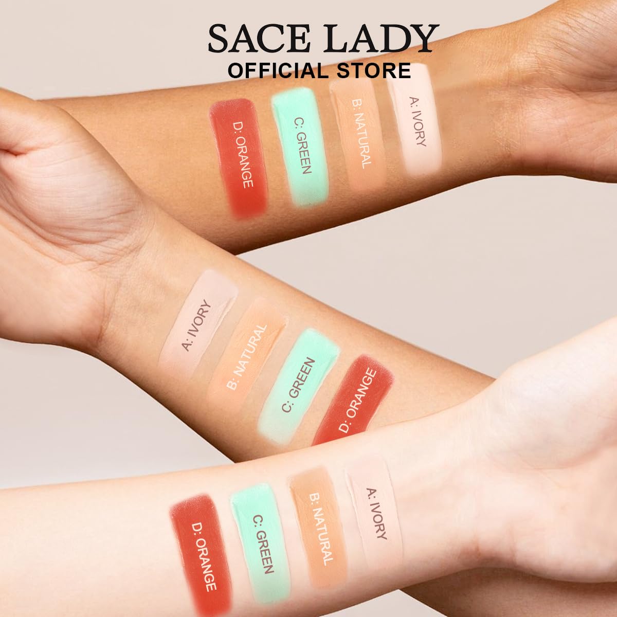 لوحة إخفاء العيوب SACE LADY Pro Zone - مقاومة للماء، تغطية كاملة | تصحيح بأربعة ألوان