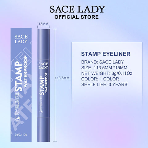 SACE LADY Winged Eyeliner Waterproof Smudge-Proof Double Head Seal Stamp Liquid Eye Liner Pen - High Pigment, Easy Application