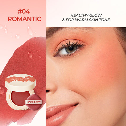 SACE LADY Air Cushion Clay Blush – High Pigment, Long-Lasting Multi-Use Blusher & Eyeshadow | Natural Finish