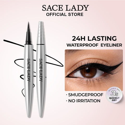 محدد عيون سائل أسود فائق النعومة مقاوم للماء من SACE LADY PRO ZONE - سريع الجفاف، مقاوم للتلطخ، لا يسبب تهيجًا