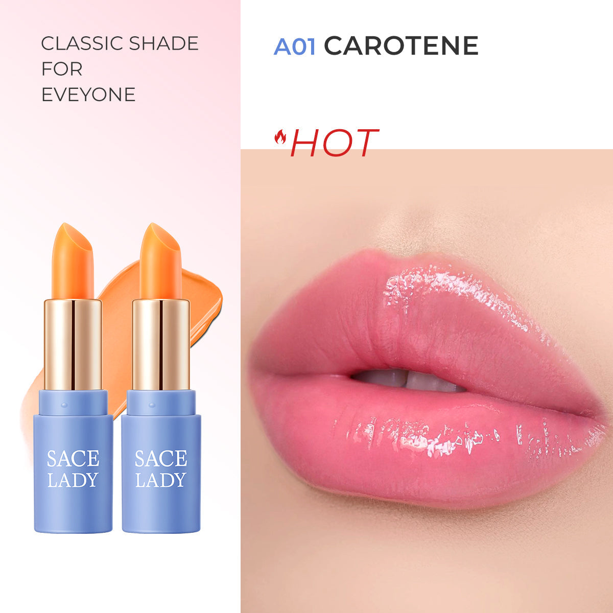 مرطب الشفاه السحري من SACE LADY Tinted Lip Therapy - لون شفاه يدوم طويلًا ومقاوم للماء، أحمر شفاه عالي الصبغة 