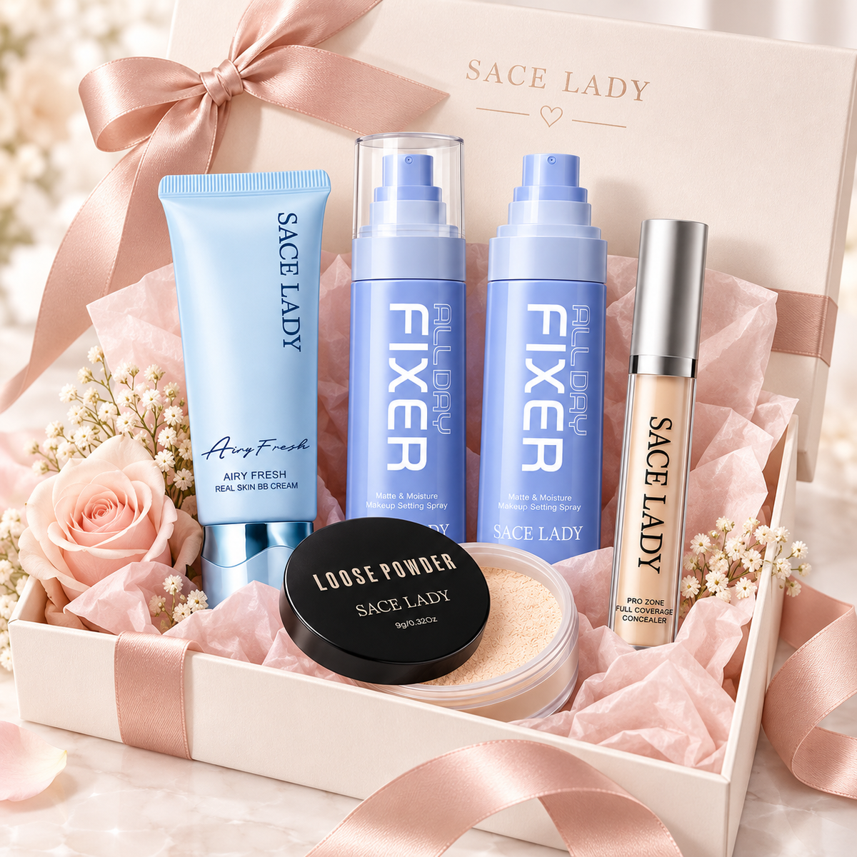 Full Face Starter Kit – BB Cream, Concealer, Setting Powder & Spray