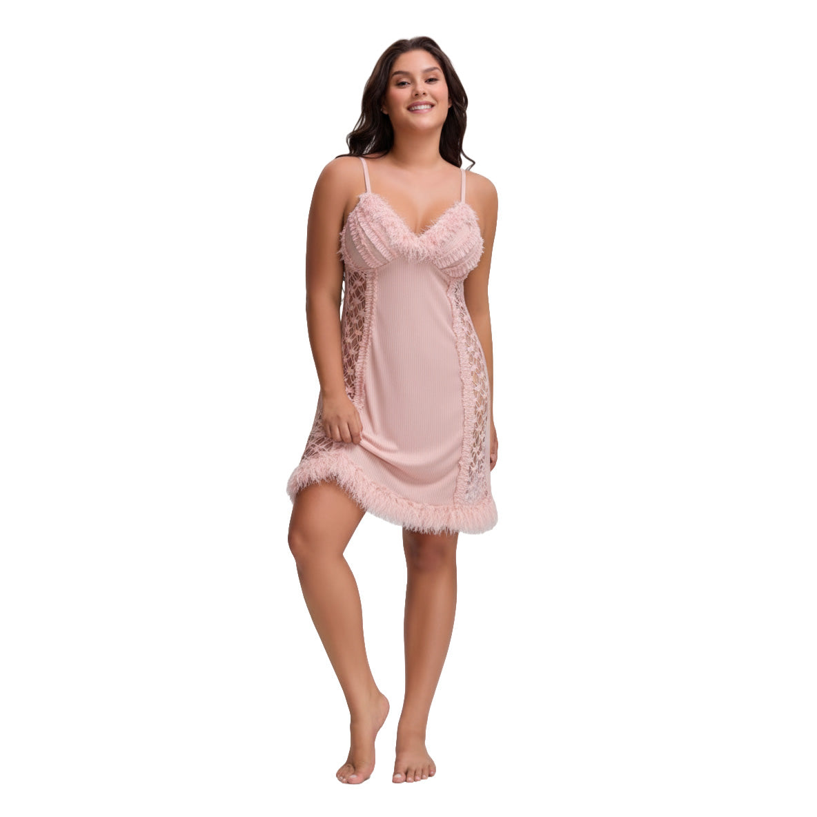 فستان نوم دانتيل وريش