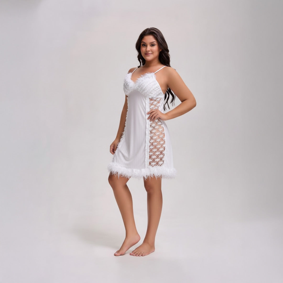 فستان نوم دانتيل وريش