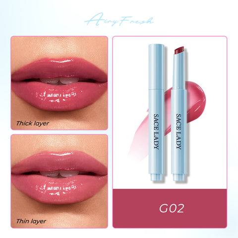 SACE LADY Glasting Gloss Lipstick – Moisturizing, High-Shine Lip Gloss Balm with Vitamin E & Plant Oils