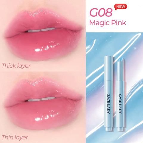 SACE LADY Glasting Gloss Lipstick – Moisturizing, High-Shine Lip Gloss Balm with Vitamin E & Plant Oils