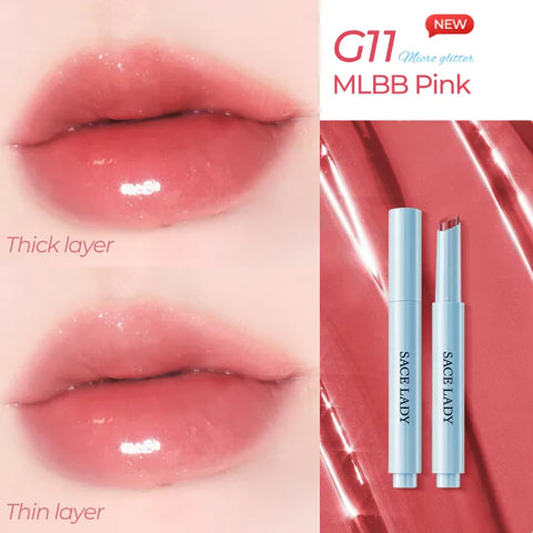 SACE LADY Glasting Gloss Lipstick – Moisturizing, High-Shine Lip Gloss Balm with Vitamin E & Plant Oils