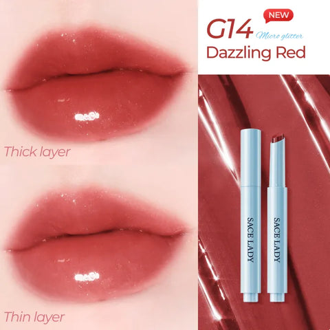 SACE LADY Glasting Gloss Lipstick – Moisturizing, High-Shine Lip Gloss Balm with Vitamin E & Plant Oils