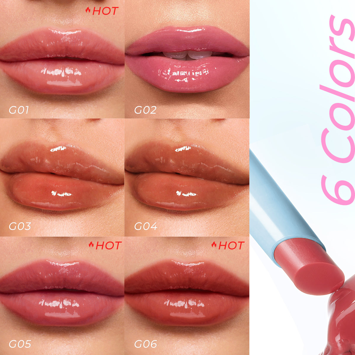 SACE LADY Glasting Gloss Lipstick – Moisturizing, High-Shine Lip Gloss Balm with Vitamin E & Plant Oils