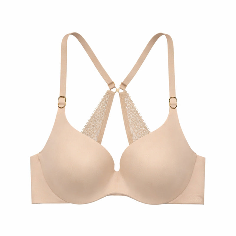 Seamless Lace Back Push-Up Bra