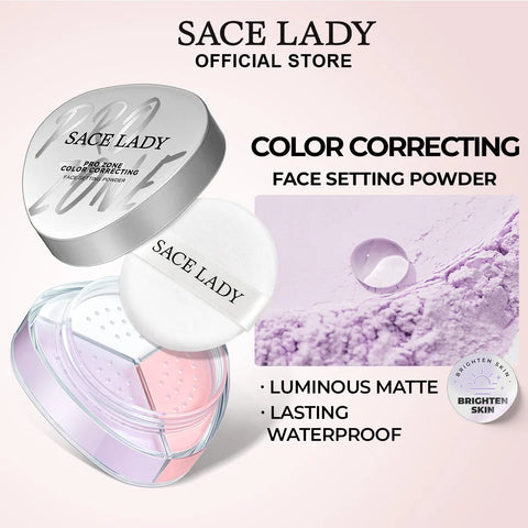 SACE LADY Matte Face Setting Powder – Long-Lasting, Waterproof & Color-Correcting