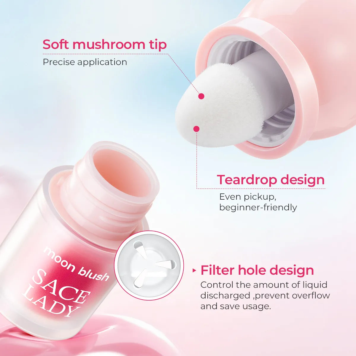 SACE LADY Water-Serum Liquid Blush – Natural Radiant Color for Every Mood