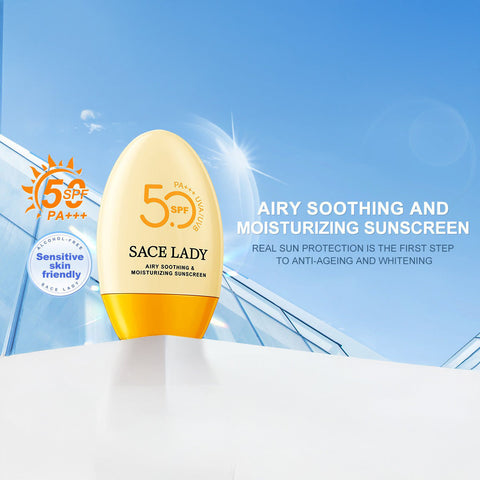 كريم واقي من الشمس SACE LADY SPF50+++، خفيف الوزن، غير لزج، يحمي من الأشعة فوق البنفسجية UVA/UVB، مرطب وملطف لجميع أنواع البشرة
