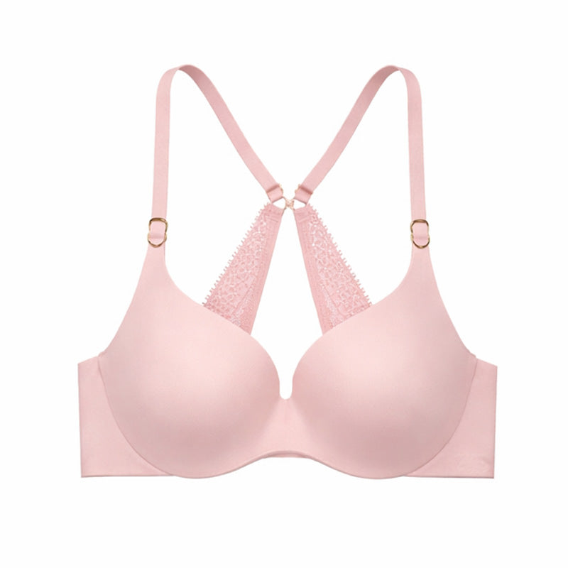Seamless Lace Back Push-Up Bra