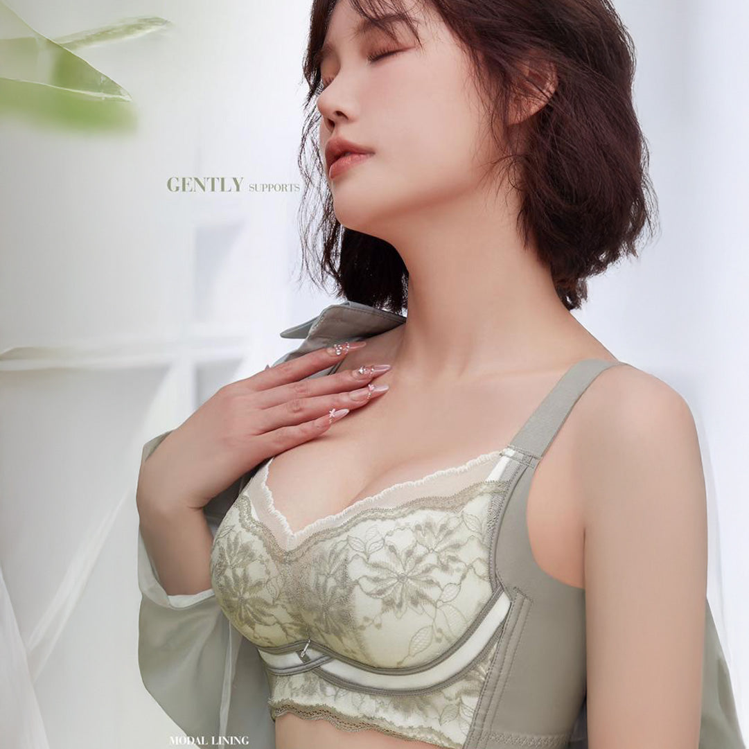 Floral Lace Full-Coverage Support Bra