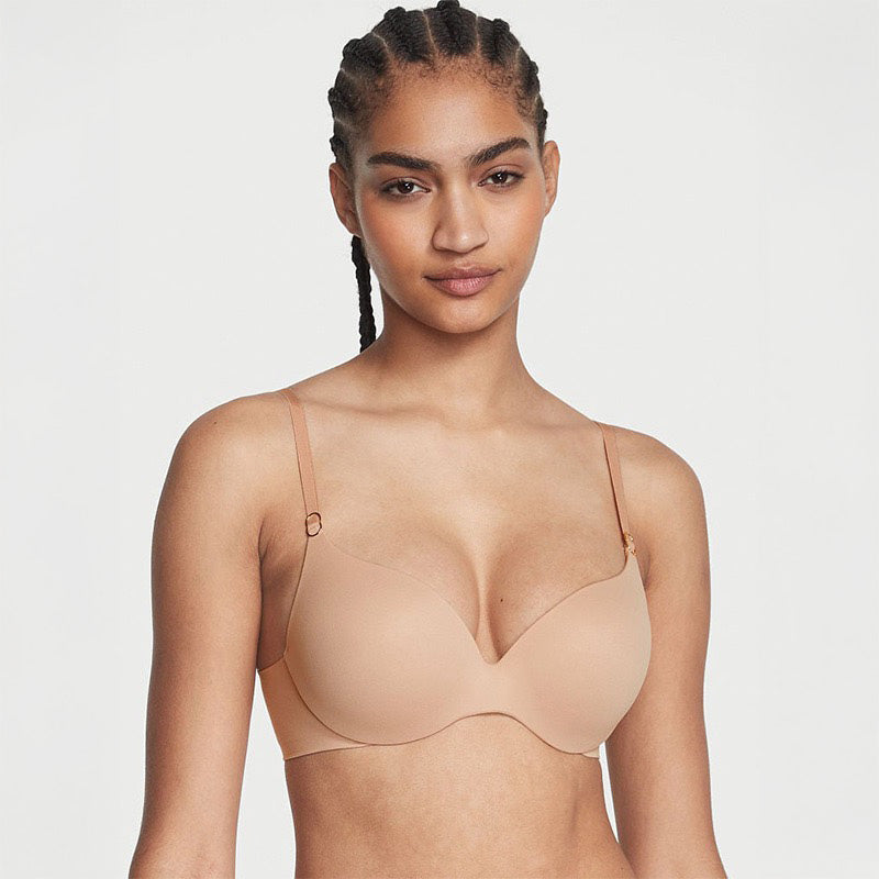 Seamless Lace Back Push-Up Bra