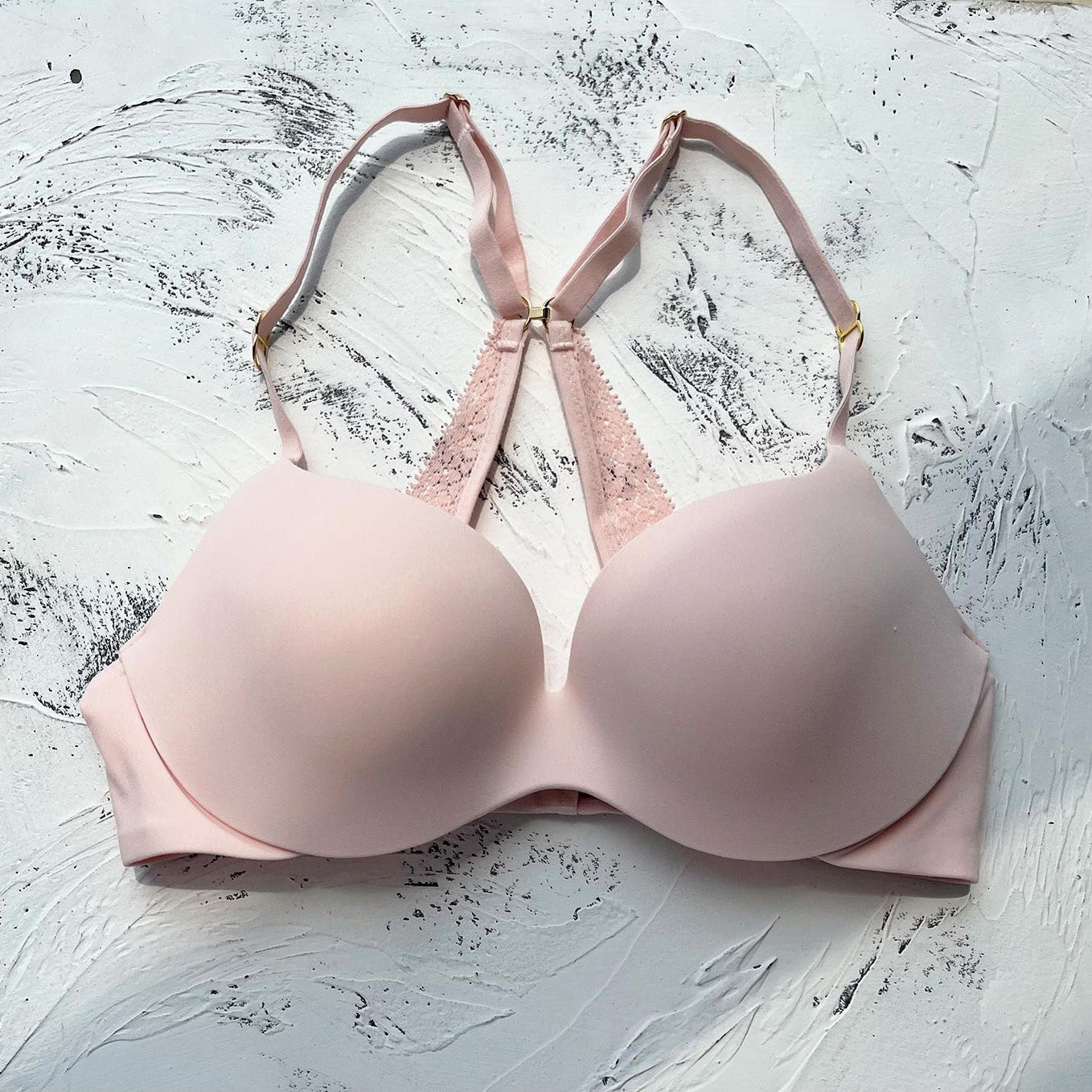 Seamless Lace Back Push-Up Bra