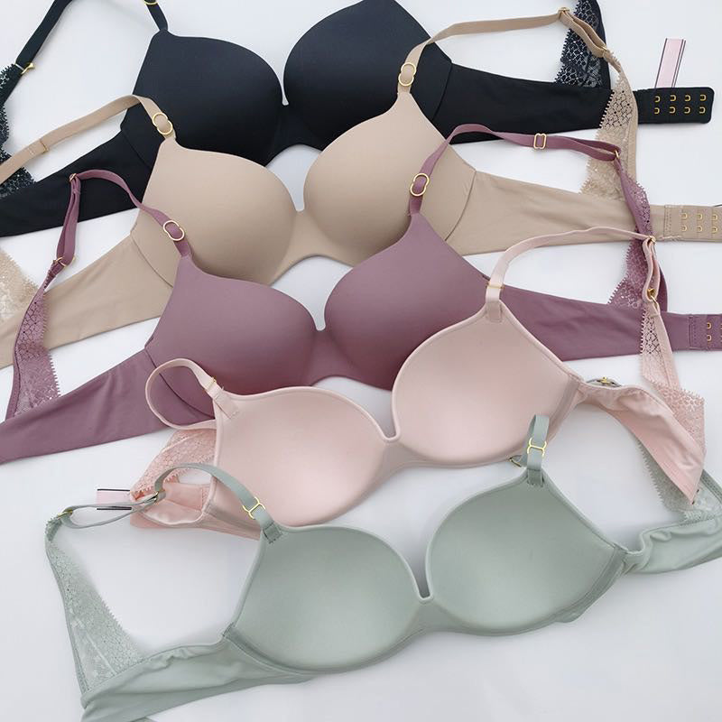 Seamless Lace Back Push-Up Bra