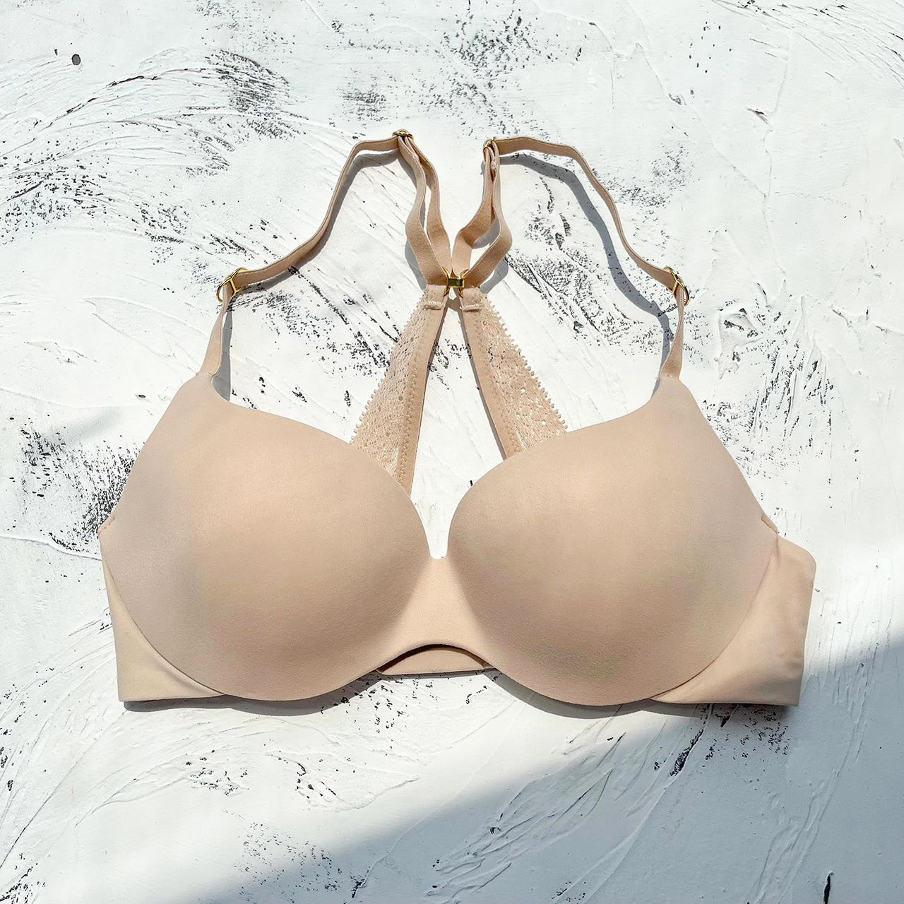 Seamless Lace Back Push-Up Bra