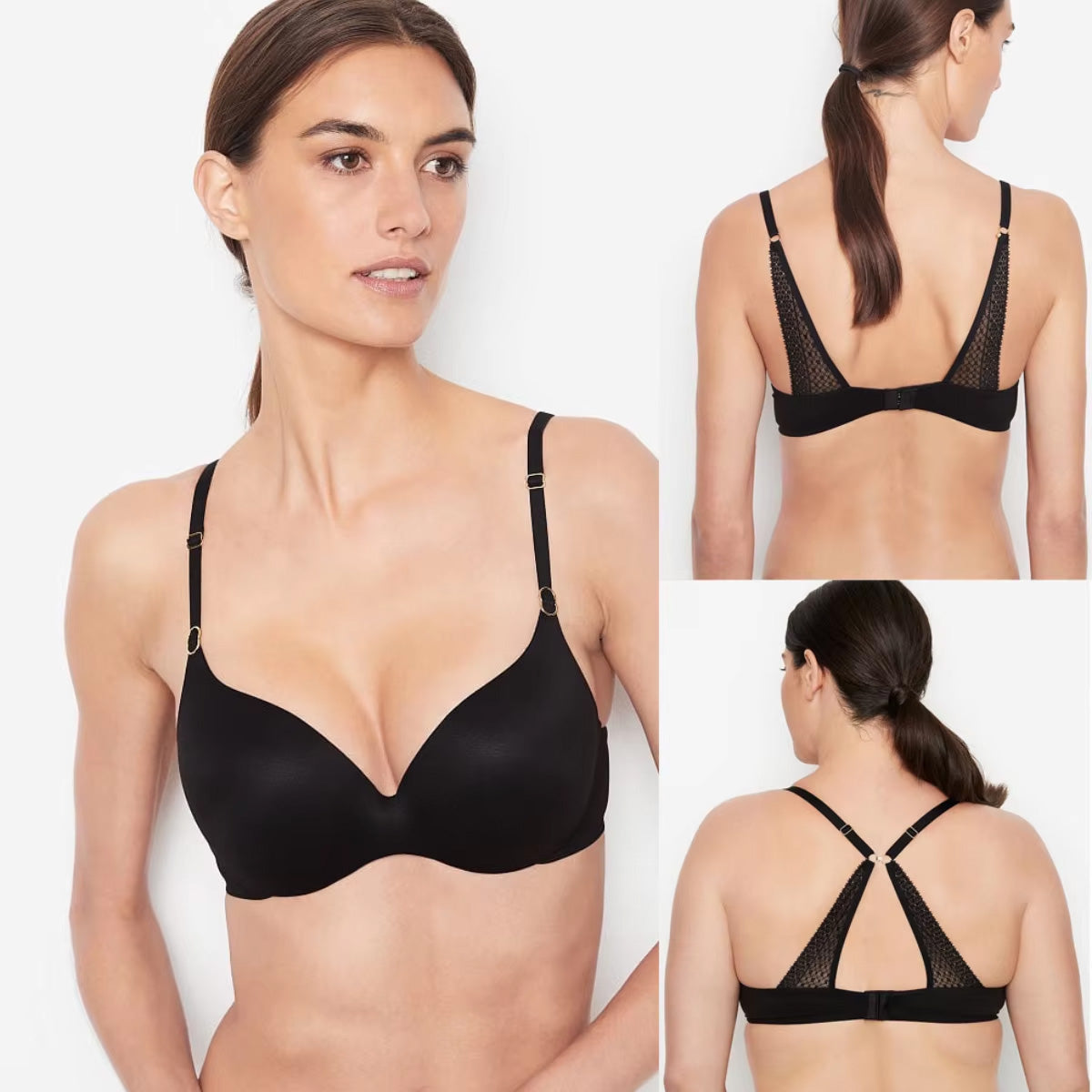 Seamless Lace Back Push-Up Bra