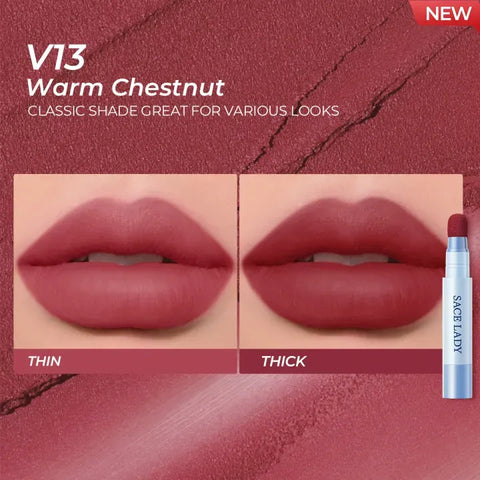 SACE LADY Matte Air Cushion Lip & Cheek Cream – Velvet, Long-Lasting, Non-Sticky, Waterproof