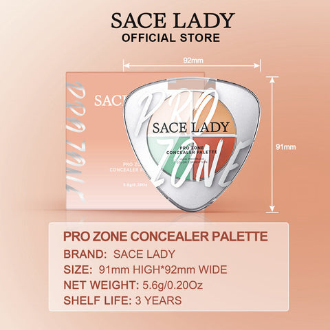 لوحة إخفاء العيوب SACE LADY Pro Zone - مقاومة للماء، تغطية كاملة | تصحيح بأربعة ألوان