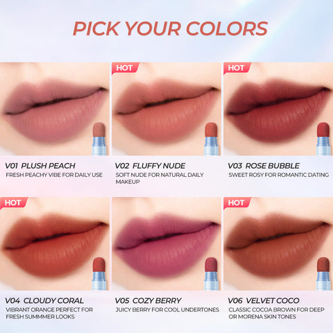 SACE LADY Matte Air Cushion Lip & Cheek Cream – Velvet, Long-Lasting, Non-Sticky, Waterproof