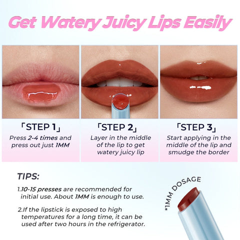 SACE LADY Glasting Gloss Lipstick – Moisturizing, High-Shine Lip Gloss Balm with Vitamin E & Plant Oils