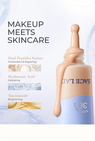 SACE LADY Bare Touch Skin Tint Travel Size - SPF30 PA+++ with Dual Peptide Serum & Breathable Film for Skin-Like Texture