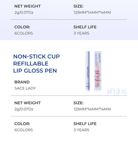 SACE LADY Transfer-Proof Refillable Lip Cream Pen SPF15 – Soft Matte Finish