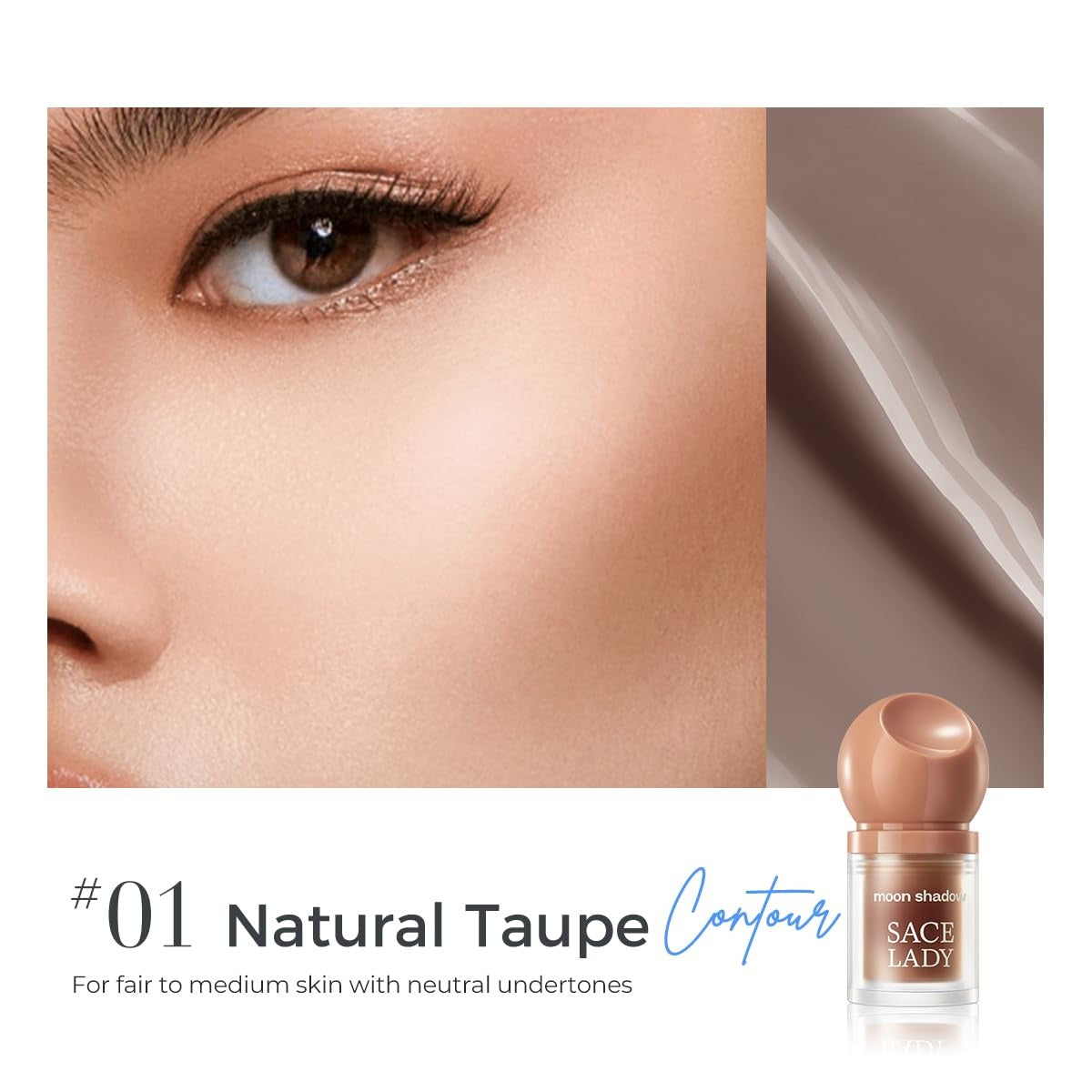 SACE LADY Liquid Contour – Blendable & Long-Lasting 3D Cream Bronzer Makeup for Face, Eyes & Lips