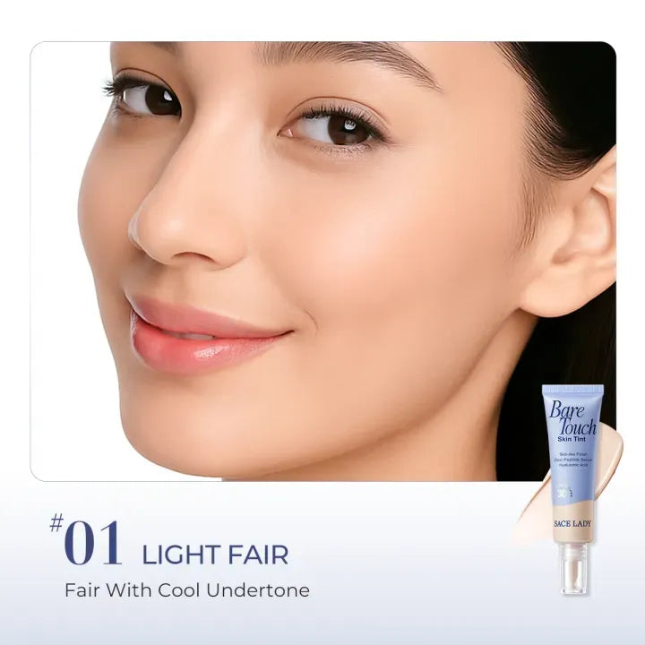 SACE LADY Bare Touch Skin Tint Travel Size - SPF30 PA+++ with Dual Peptide Serum & Breathable Film for Skin-Like Texture