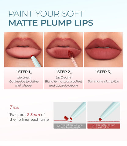 SACE LADY 2-in-1 Lip Cream Booster – Lip Liner & Soft Matte Lip Cream