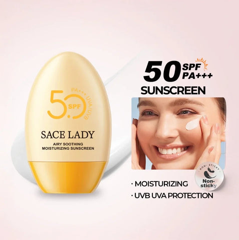 كريم واقي من الشمس SACE LADY SPF50+++، خفيف الوزن، غير لزج، يحمي من الأشعة فوق البنفسجية UVA/UVB، مرطب وملطف لجميع أنواع البشرة