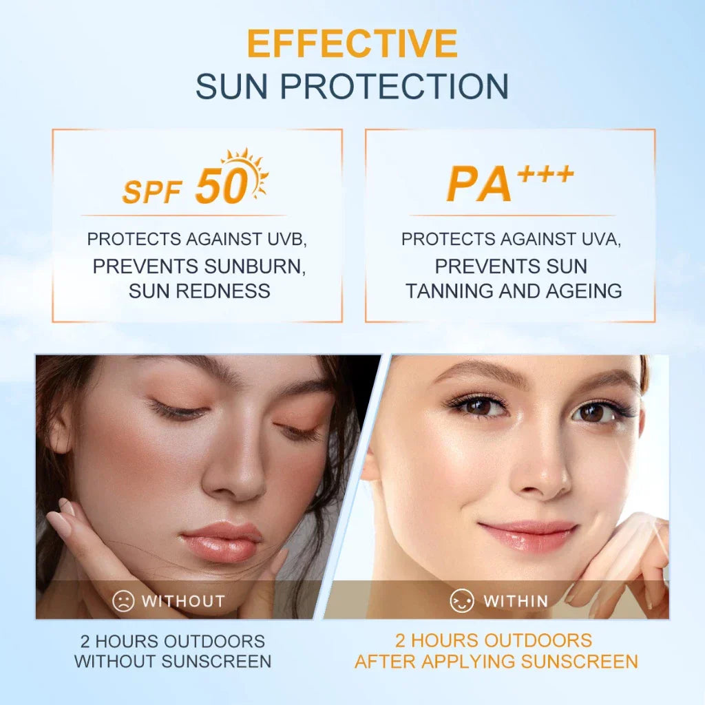 كريم واقي من الشمس SACE LADY SPF50+++، خفيف الوزن، غير لزج، يحمي من الأشعة فوق البنفسجية UVA/UVB، مرطب وملطف لجميع أنواع البشرة